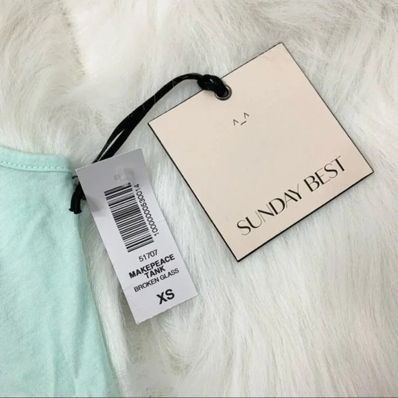 Aritzia Sunday Best Make Peace Tank Top Light green blue Size Sleeveless XS - Picture 9 of 14